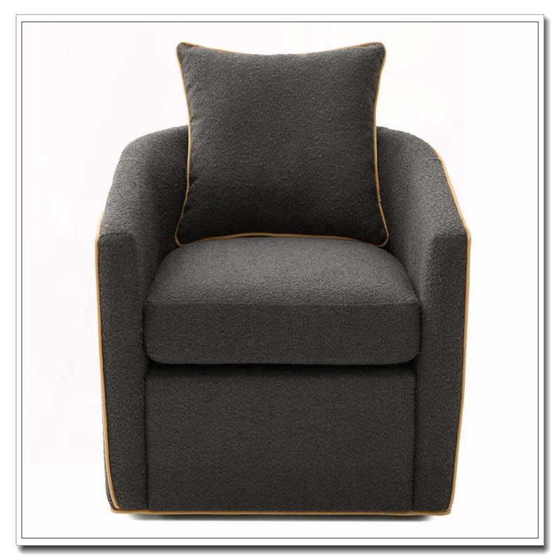 Fauteuil pivotant rembourré Fauteuil club, Gris foncé