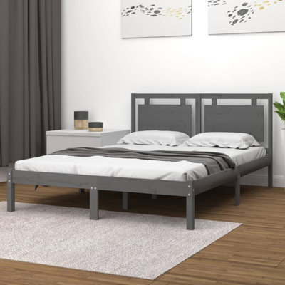 17 Stories Extra Long Bed Frame Without Mattress Solid Wood
