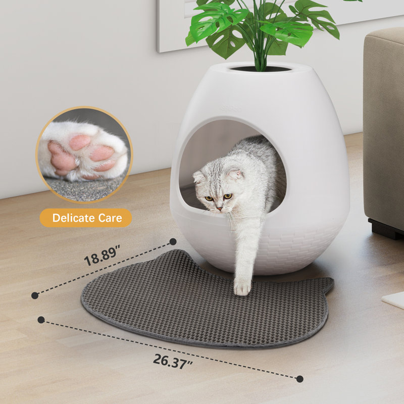 Polyethylene Plastic Litter Box, White