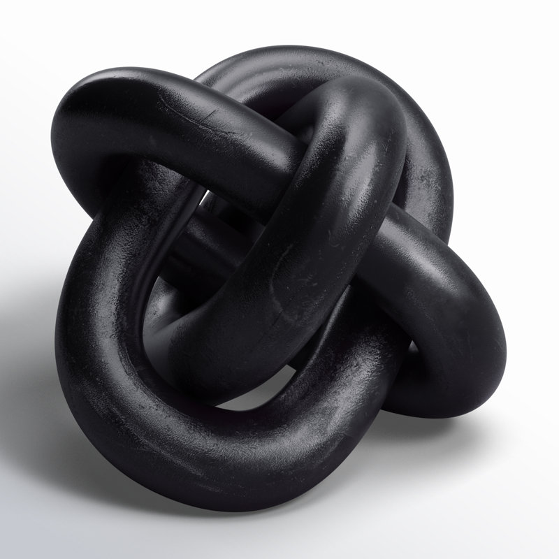 Decorative Marble Chain Sculpture, Black