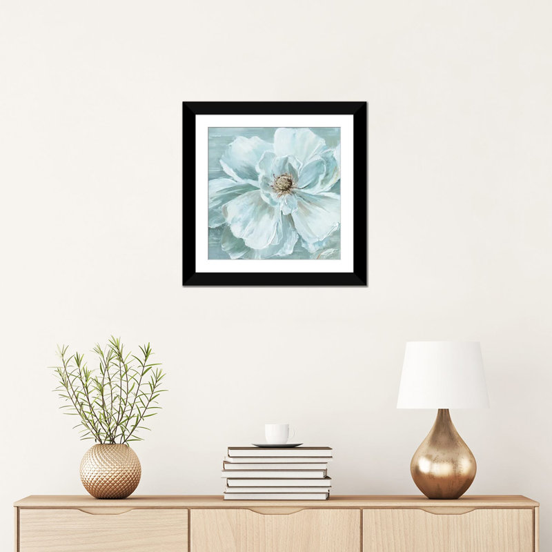 « blue becomin’beauté i », impression sur toile, H 18 po x l 18 po x P 1,5 po, Toile avec cadre noir, Pas de tapis