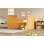 Lit double en bois avec lumière DEL, tiroirs de rangement-332670747