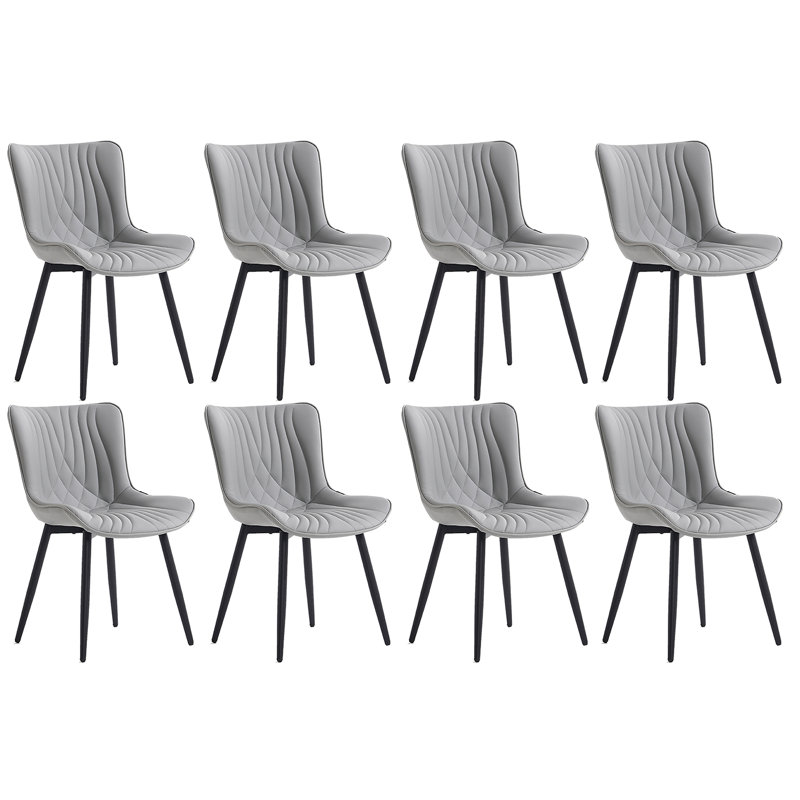 Comfortable Padded Dining Chairs with Back Easy Assembly Upholstered Side Chair, Accent Chairs for Kitchen, Dining Room, Grey