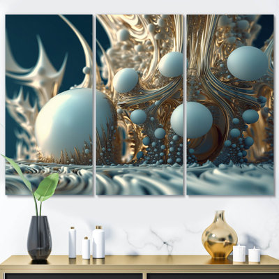 Ensemble de décoration murale Fractal Turquoise Pastel Cosmic Architecture IV - Fractals