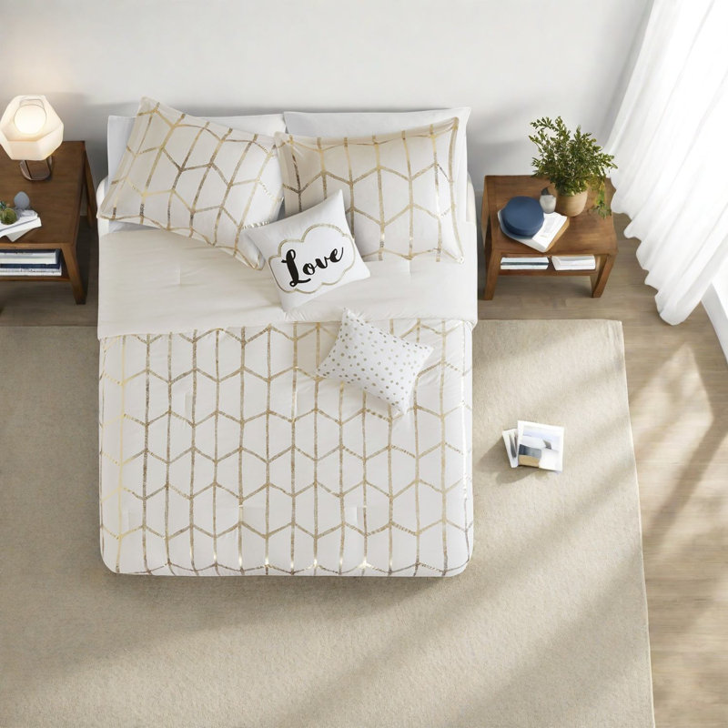 Ensembles de literie pour très grand lit luxueux, tissu en polyester au design métallique moderne