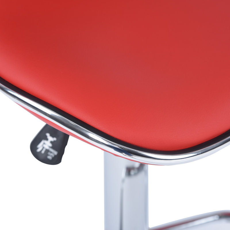 Hoke Swivel Upholstered Counter Stool with Metal Frame, Red