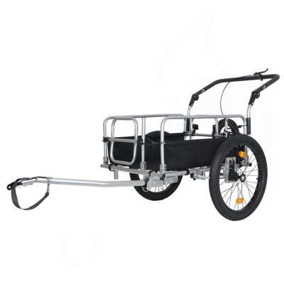 3-in-1 Heavy-Duty Bike Cargo Trailer -Bike Compatible Steel Frame, 110lb Capacity, Convertible Stroller & Pull Cart w/Suspension, 20 *2-3/8" FAT tire
