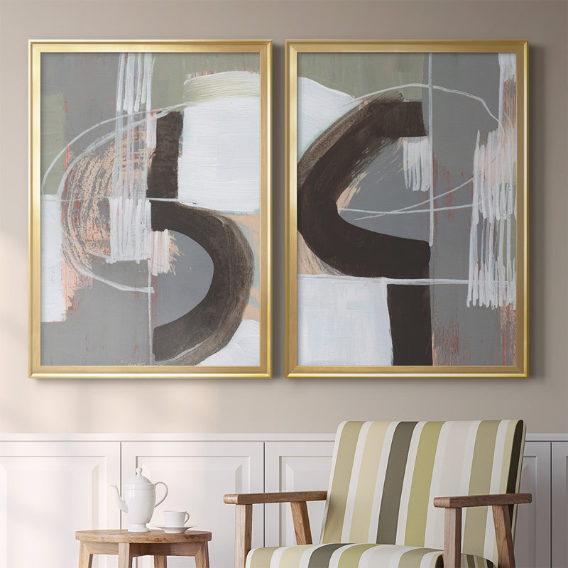 Toile encadrée de qualité supérieure Arching Neutrals III - prête à être accrochée, Cadre doré
