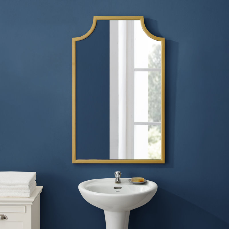 Eiffe Metal Flat Wall Mirror, Gold