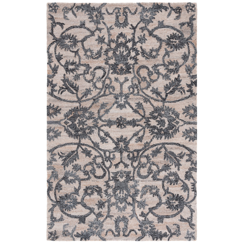 Damondre Hand Tufted Performance Performance Floral Rug, Rectangle 3' x 5'