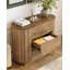 Table de chevet chic en bois d'ingénierie avec 3 tiroirs spacieux