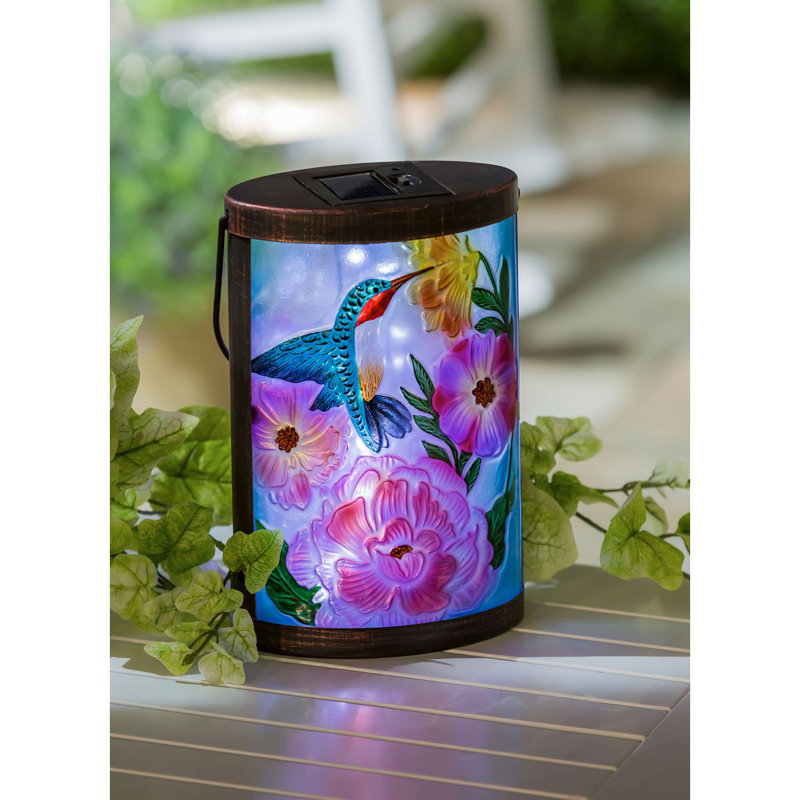 9.45'' Solar Powered Integrated LED Cylinder Lantern