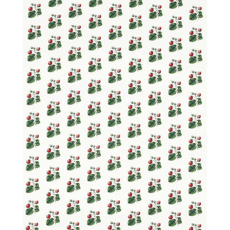 Tissu Schumacher x Johnson Hartig Strawberry Hill, Blanc