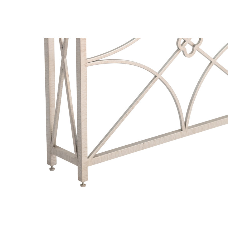 37" Console Table, Royal Silver, Carrera Marble