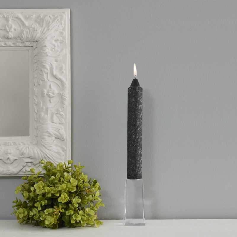 Timberline Collenette Dinner Candle Taper, Black, 7" H x 1.25" W x 1.25" D