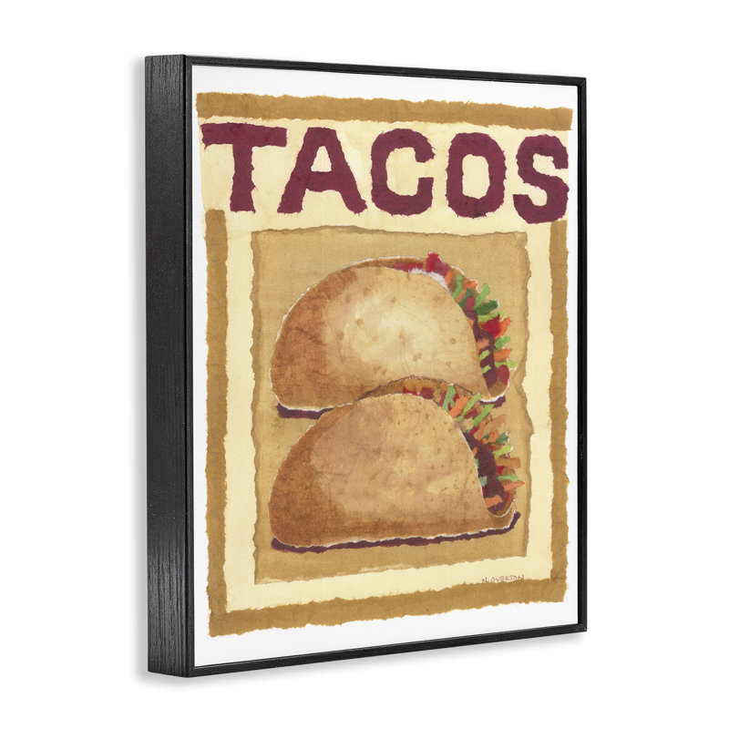 Duo de tacos traditionnels par Nancy Overton, Giclée encadrée noir minuit, H 14 po x l 11 po