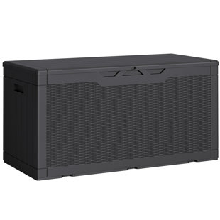 Outdoor Storage Box with Lid, 100-Gallon, 1-Unit, (Gray)