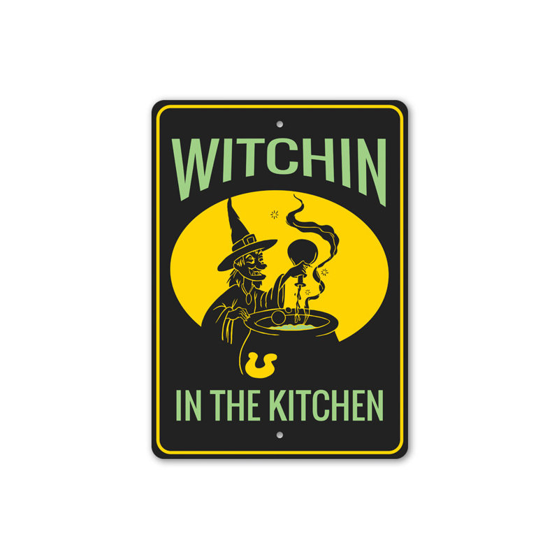 Witchin dans la cuisine, H 14 po x l 10 po x P 0,04 po