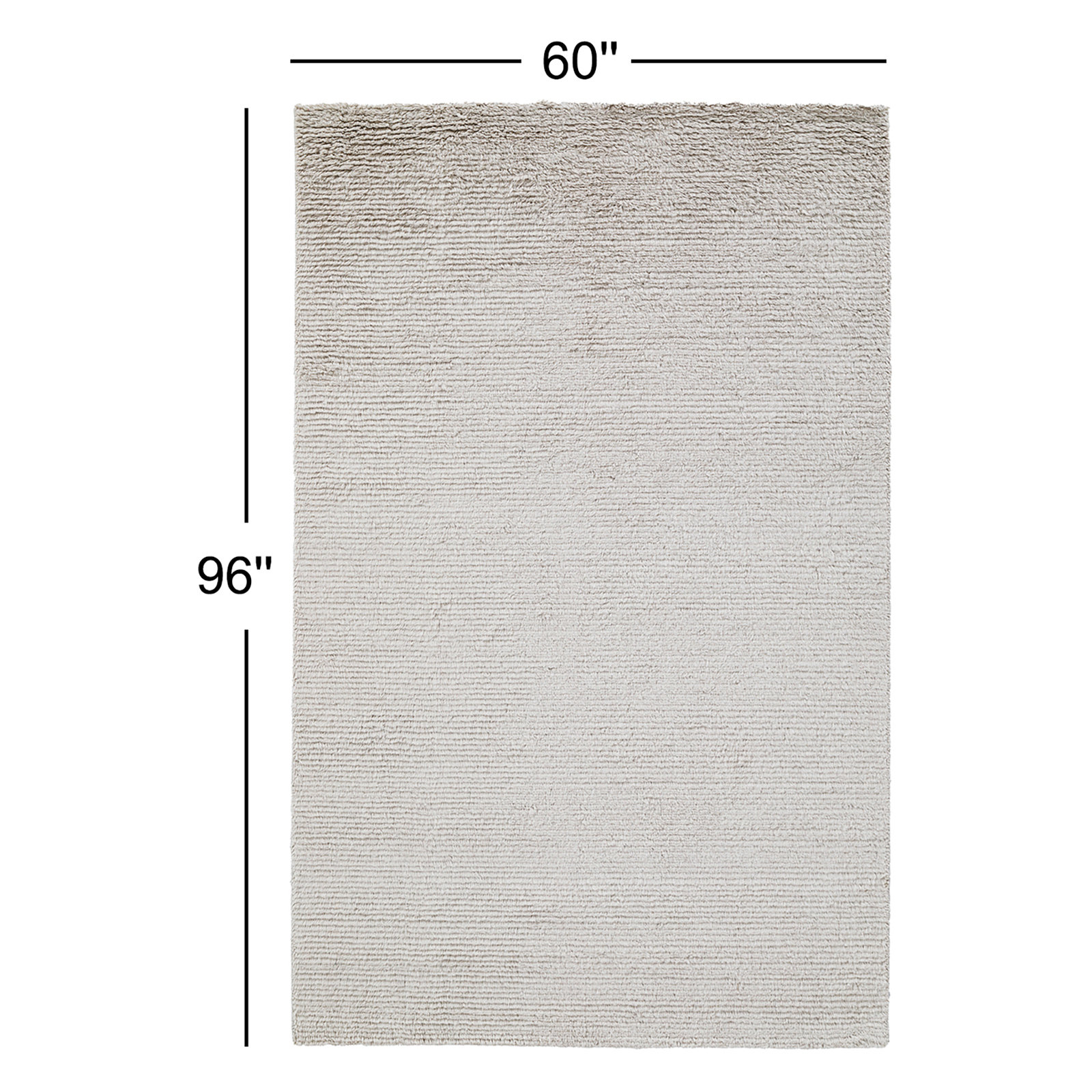 Danberry Hand Tufted Wool Light Gray Rug, Rectangle 5' x 8'