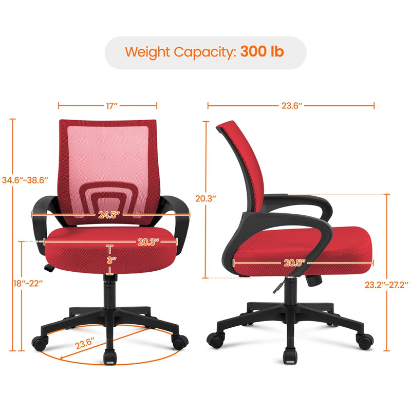 Chaise de travail Genie, Rouge