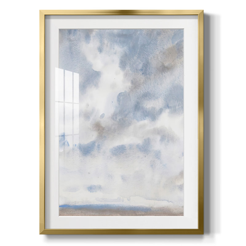 Sky Blue III  -Framed Print, Gold