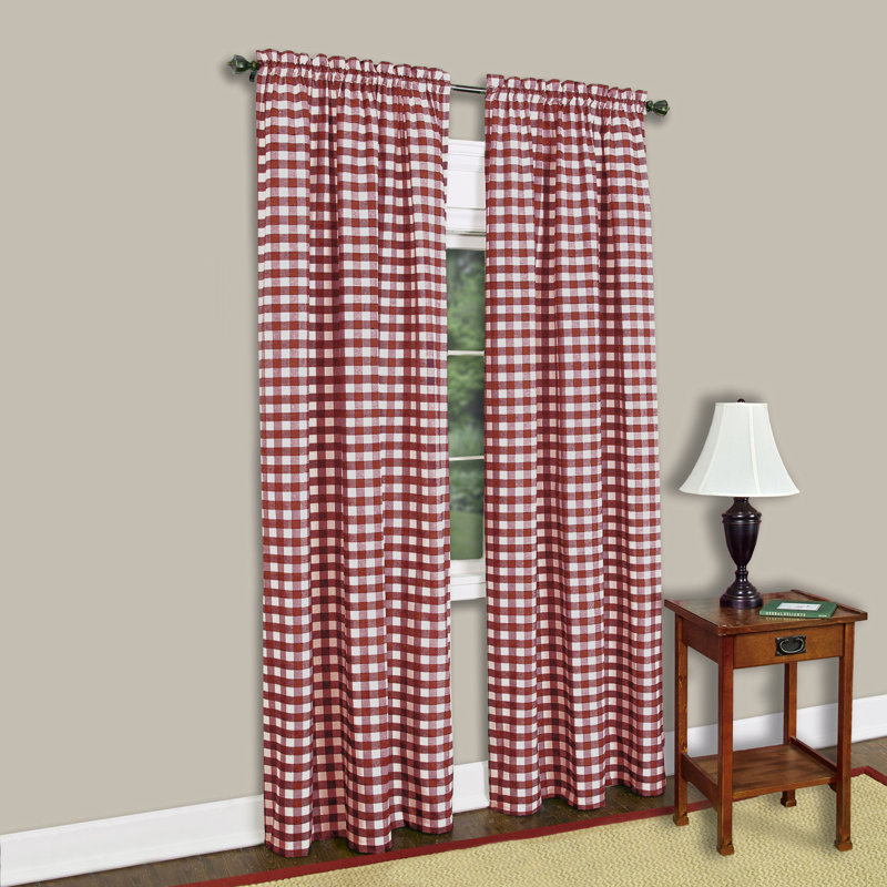 Haylee Semi Sheer Single Curtain Panel, 42" W x 63" L, Burgundy