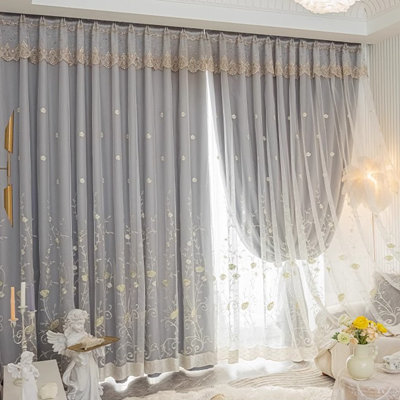 Double-Layer Curtains Suitable For Living Rooms, Bedrooms, Balconies, Etc,1 Panel