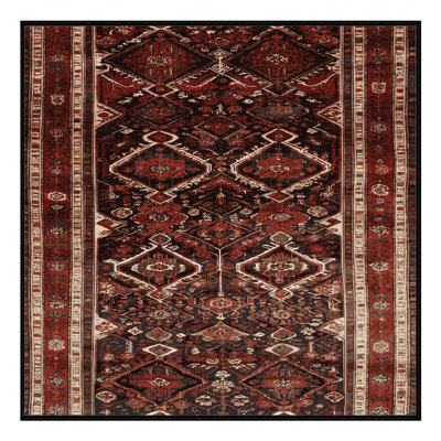Machine Washable Persian Black Area Rug
