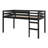 Solid Wood Bed Frame With Ladder, Wood Slat Support-897883409