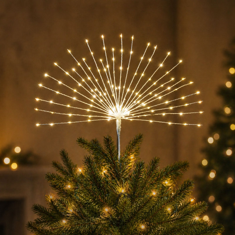 Décoration pour sommet de sapin DEL, Jaune, H 31 po x l 30 po x P 30 po