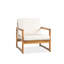 Chaise longue d'appoint en bois massif avec coussin (ensemble de 2)