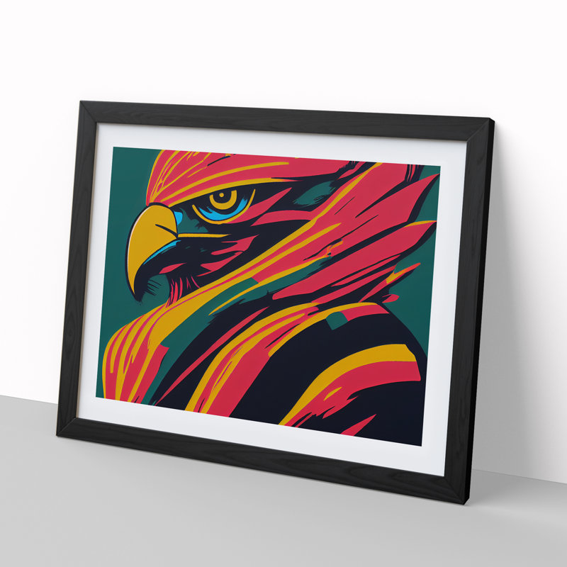 Abstract Eagle Bird - Framed Print, Black, 46cm H x 64cm W x 2cm D