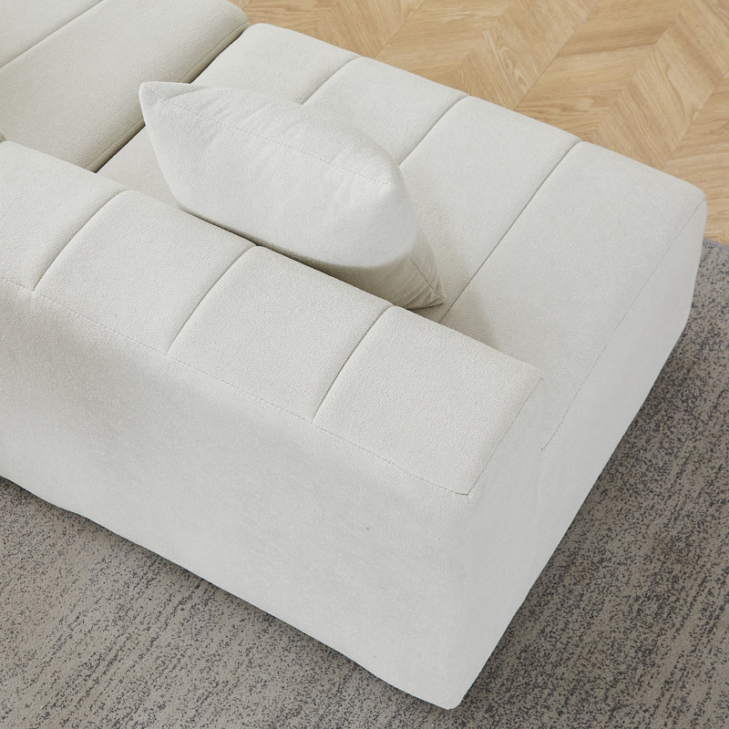 Canapés modulaires spacieux en chenille, conception courbée moderne avec 8 coussins pour la maison