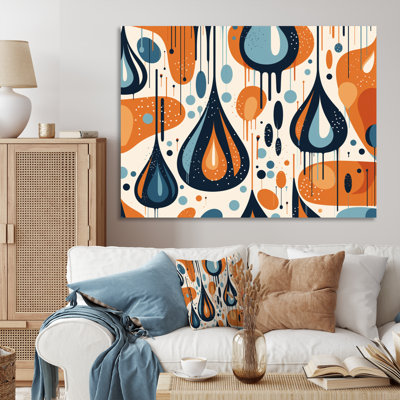 " Orange Blue Midcentury Balance I "