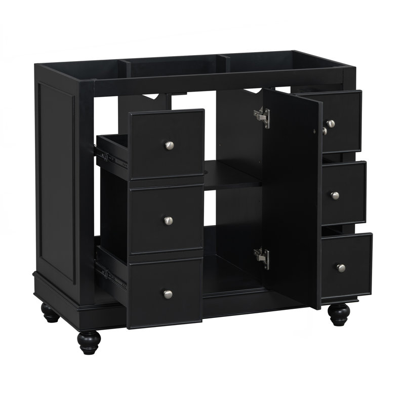 Meuble-lavabo noir 36 po (lavabo non inclus)