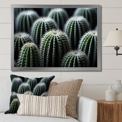 Vert, blanc, cactus, sublime minimalisme - impression