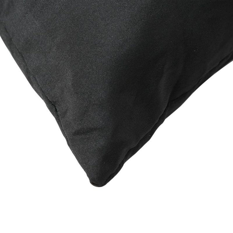 Paom 3Pc Outdoor Pallet Cushion Set, Plush Patio Black Oxford Fabric