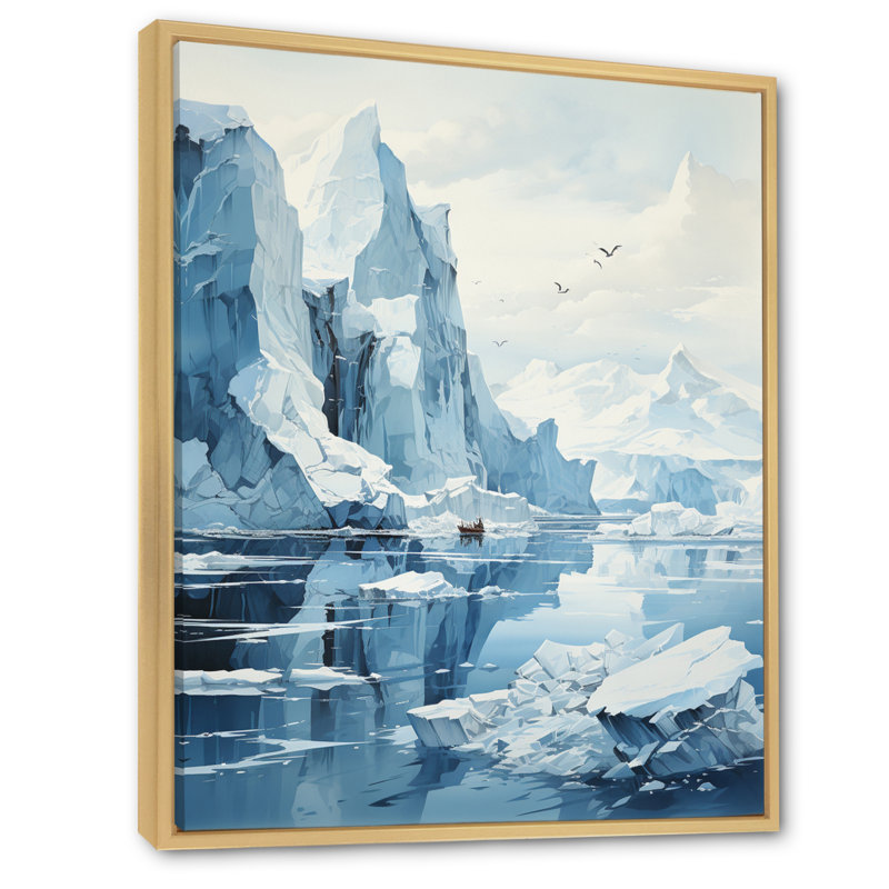 «Iceberg bleu», impression sur toile, H 20 po x l 12 po x P 1 po, Cadre naturel flottant