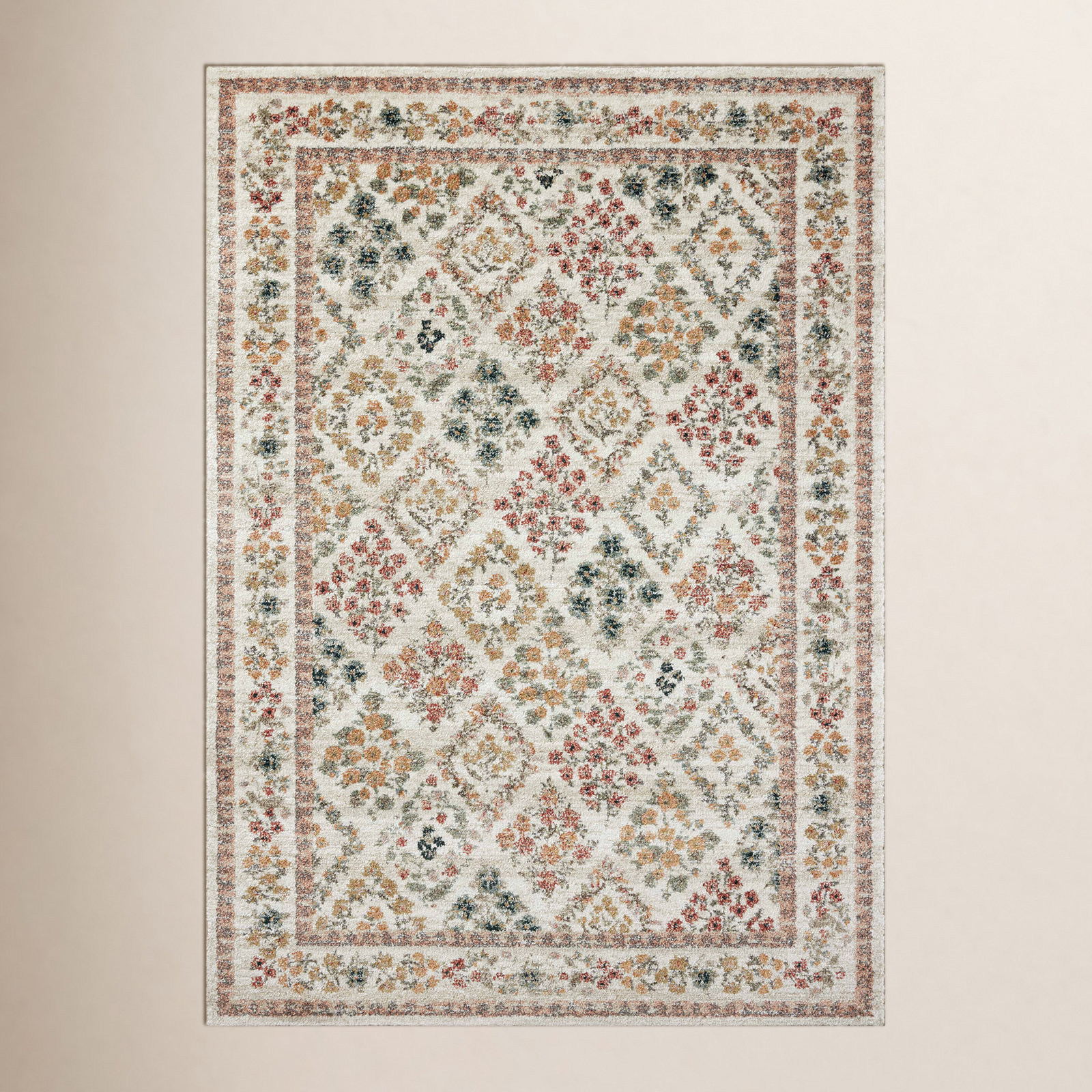 Rifle Paper Co. x Loloi Laurel Cream Floral Rug, Rectangle 3'11" x 5'7"