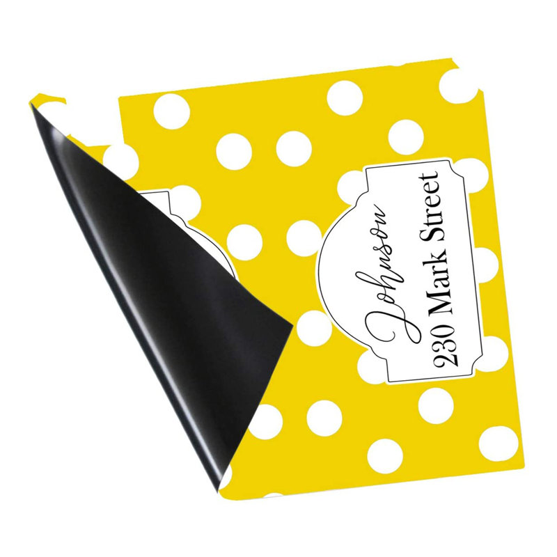 Couvre-boîte d'adresse personnalisée à pois, Jaune