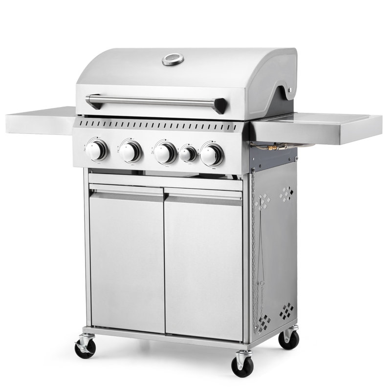 4-burner Propane Gas Grill With Side Burner