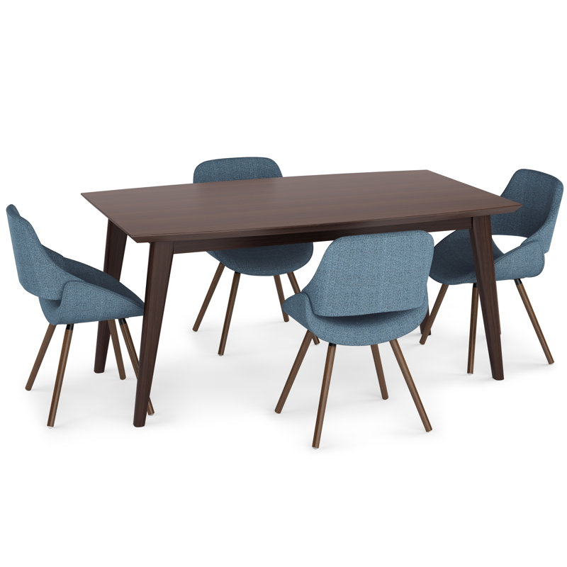 Malden / Draper 7 Piece Dining Set, Denim Blue, 5 Pieces