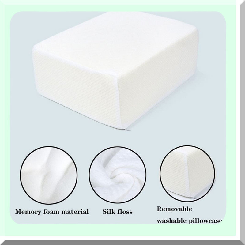 ErgoRest Memory Foam Side Sleeper Pillow - Neck & Shoulder Pain Relief, Vertebral Support Cushion for Thicker Bed - 15x12 Square Cube Shape