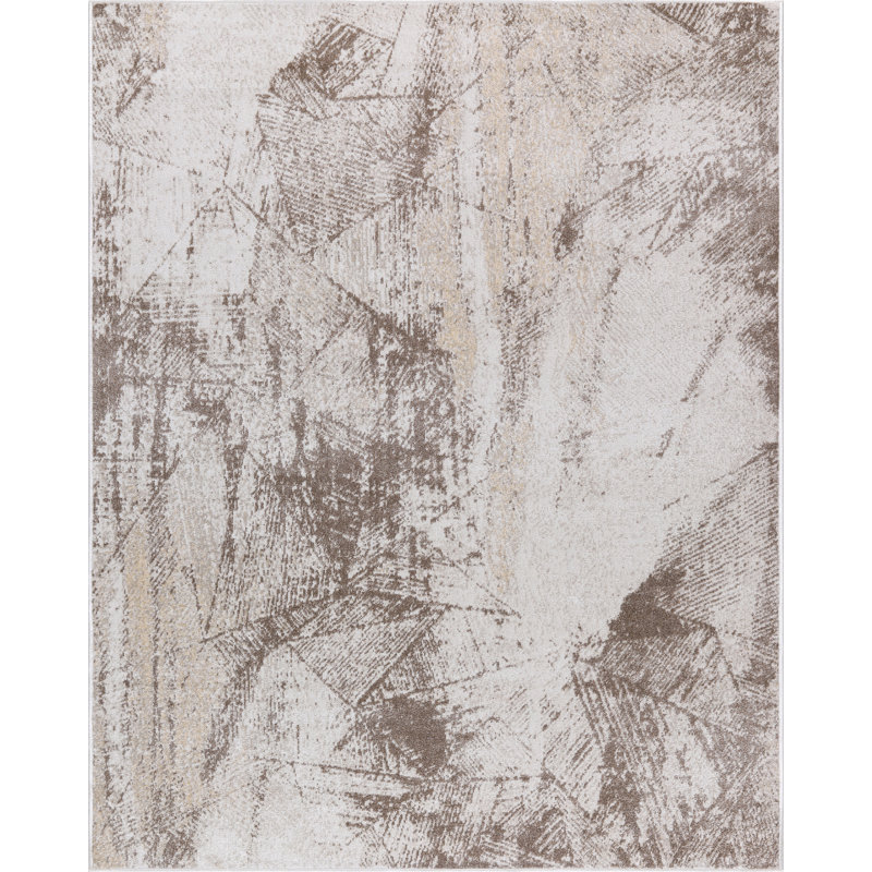 Machine Washable Cooper Ivory/Brown Rug, Rectangle 8'11" x 12'