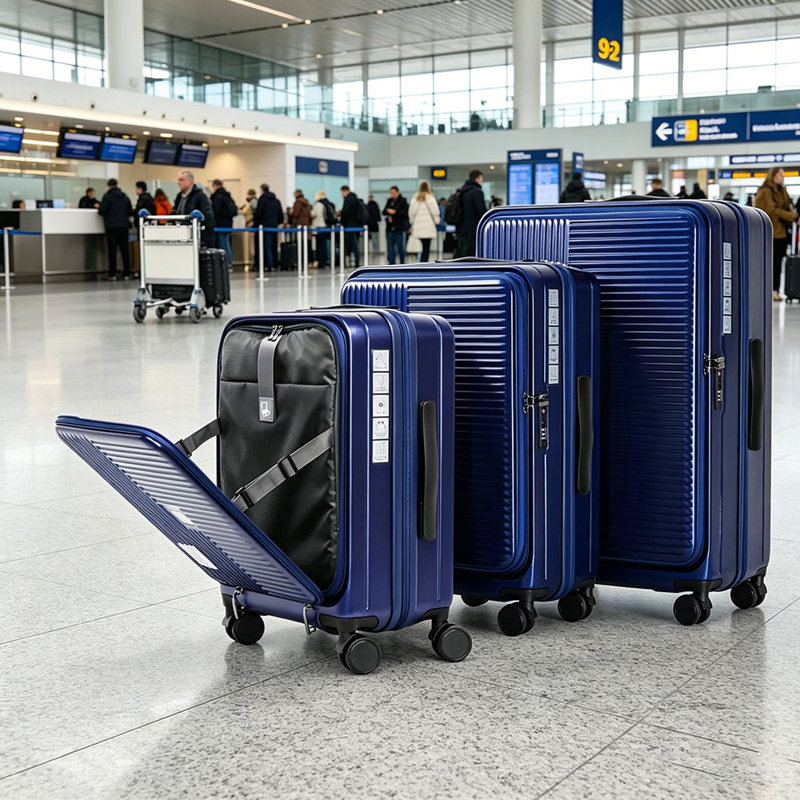 Bagages, avec ouverture frontale, serrure approuvée par la TSA, valise rigide, Aqua Blue