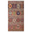 Tapis en laine tissé à plat à motif de losanges multicolores des années 1870
