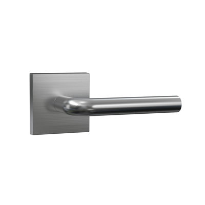 Bravura 938-7 Panhandle Passage Lever on Square Contemporary Rose in Satin Nickel