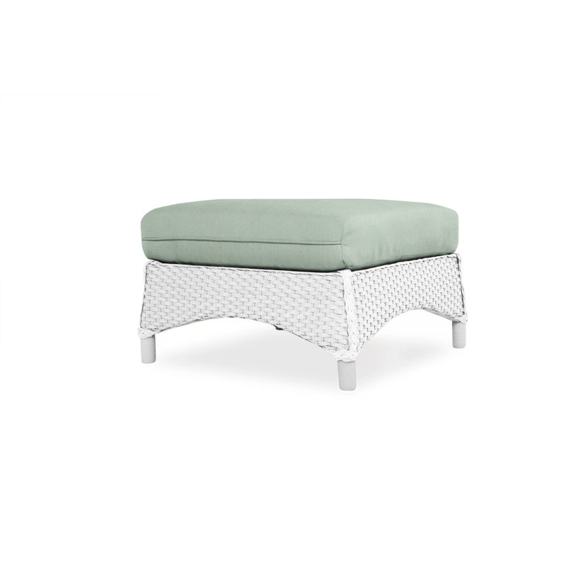 Mandalay Outdoor Ottoman, Decorline Navy, White