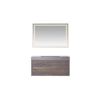 Branko 48"" Wall-Mounted Single Bathroom Vanity Set -  Wade Logan®, 6712CF1F6F7446CB9B7A53456A81FB70