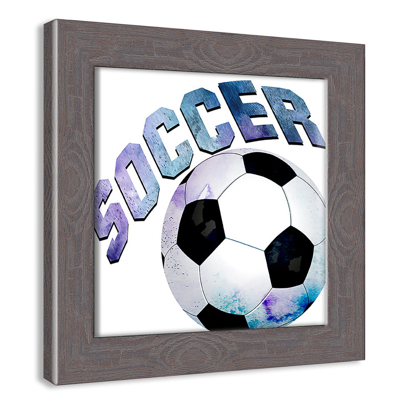 Fille de football 1, H 8 po x l 8 po x P 0,63 po, Cadre blanc